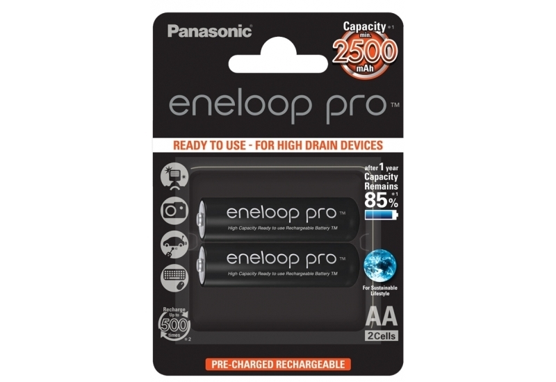 Аккумуляторные батарейки Panasonic Eneloop Pro BK-3HCDE/2BE