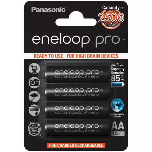 Аккумуляторные батарейки Panasonic Eneloop Pro BK-3HCDE/4BE