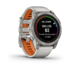 Смарт-часы Garmin Fenix 7 Pro 47mm Sapphire Solar Edition Titanium with Fog Gray/Ember Orange Band