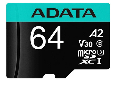 Карта памяти microSD ADATA V30S AUSDX 64GB + адаптер