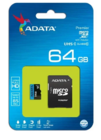 Карта памяти microSD ADATA Class 10 Premiere 64GB + адаптер