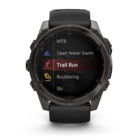 Смарт-часы Garmin Fenix 8 AMOLED 51mm Sapphire Carbon Gray DLC Titanium с черно-серым силиконовым ремешком