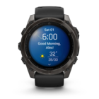 Смарт-часы Garmin Fenix 8 AMOLED 51mm Sapphire Carbon Gray DLC Titanium с черно-серым силиконовым ремешком