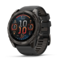 Смарт-часы Garmin Fenix 8 AMOLED 51mm Sapphire Carbon Gray DLC Titanium с черно-серым силиконовым ремешком