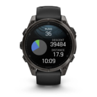 Смарт-часы Garmin Fenix 8 AMOLED 47mm Sapphire Carbon Gray DLC Titanium с черно-серым силиконовым ремешком