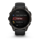 Смарт-часы Garmin Fenix 8 AMOLED 47mm Sapphire Carbon Gray DLC Titanium с черно-серым силиконовым ремешком