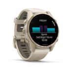 Смарт-часы Garmin Fenix 8 AMOLED 43mm Sapphire Soft Gold Stainless Steel с песочно-серым силиконовым ремешком