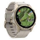 Смарт-часы Garmin Fenix 8 AMOLED 43mm Sapphire Soft Gold Stainless Steel с бежевым кожаным ремешком