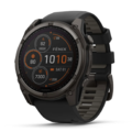 Смарт-часы Garmin Fenix 8 51mm Solar Sapphire Carbon Gray DLC Titanium с черно-серым силиконовым ремешком