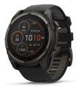 Смарт-часы Garmin Fenix 8 Sapphire Solar 51mm Carbon Gray DLC Titanium с черно-серым силиконовым ремешком