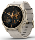 Смарт-часы Garmin Fenix 8 AMOLED 43mm Sapphire Soft Gold с известняково-серым кожаным ремешком