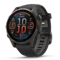 Смарт-часы Garmin Fenix 8 AMOLED 43mm Carbon Grey DLC Titanium с черно-серым силиконовым ремешком